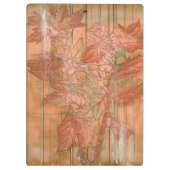 除去されたモダン背景のオレンジ色のフローラプリント クリップボード (裏面)