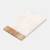 除去されたモダン背景のオレンジ色のフローラプリント ポストイット (アングル)