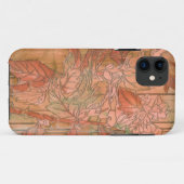 除去された背景のモダンなオレンジ花柄 Case-Mate iPhoneケース (裏面(横))