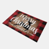 除去可能な画像スコットランドの農家トナカイクリスマス ドアマット (アングル)