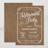 除素朴・売却パーティの招待状・カード・ウッド 招待状 (正面/裏面)