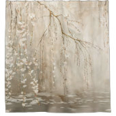 除草さくらんぼ花咲きシャワーカーテン シャワーカーテン (正面)