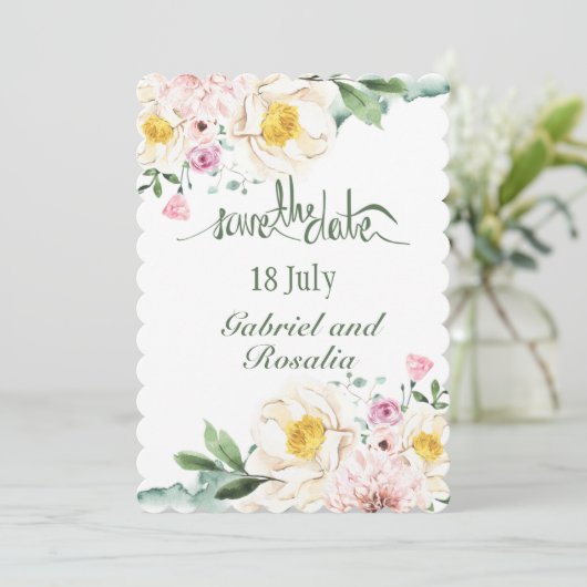 除草の日付を緑と黄色で保存 案内状 (スタンド正面)