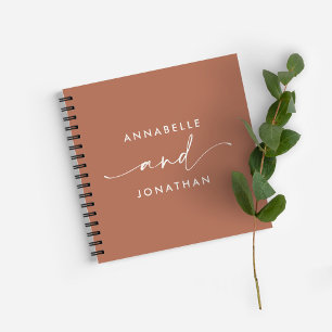 除草ゲストブックテラコッタミニマルモダン ノートブック