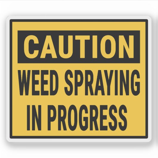 除草剤散布中注意 シール (正面)