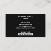 除雪はっきりしたタイポグラフィブラック 名刺 (裏面)