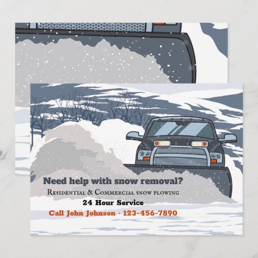 除雪アナウンス 招待状 (正面/裏面)