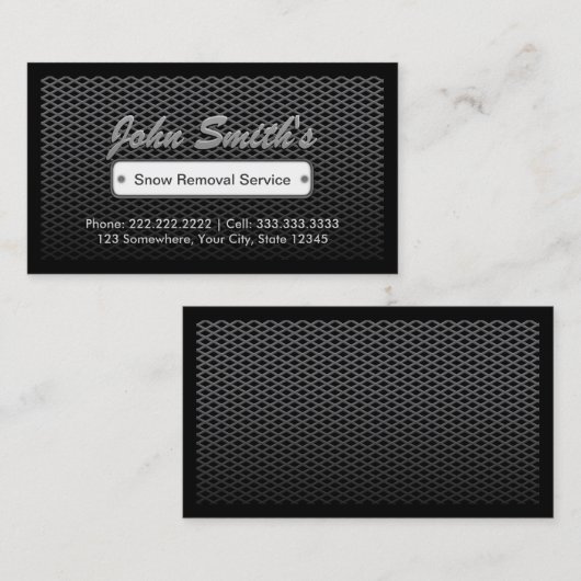 除雪サービスプロフェッショナルダークメタル 名刺 (正面/裏面)