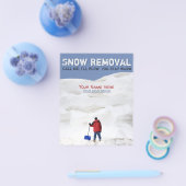 除雪サービス。スノープラウ事業。カスタマイズ可能 チラシ (シングル)