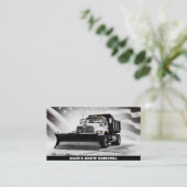 *~*除雪トラックAP74米国国旗の白黒 名刺 (スタンド正面)