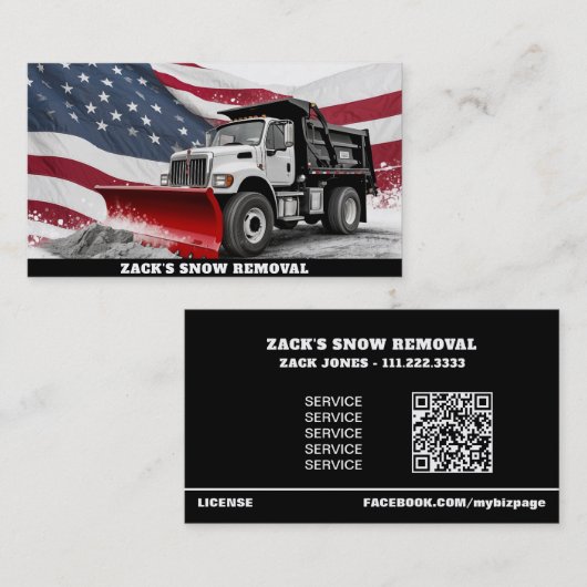 *~*除雪トラ動揺してックAP74米国国旗 名刺 (正面/裏面)