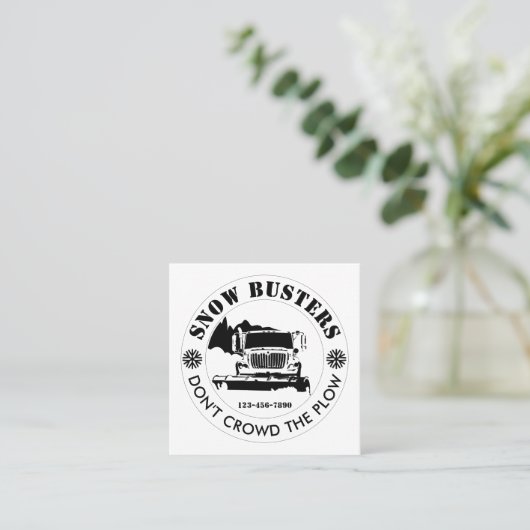 除雪事業ロゴを追加カスタムする スクエア名刺 (スタンド正面)