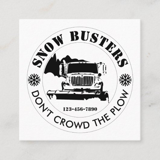 除雪事業ロゴを追加カスタムする スクエア名刺 (正面)