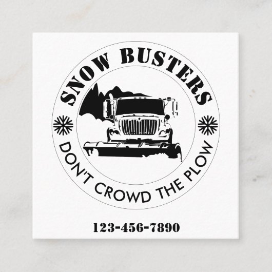 除雪事業ロゴを追加カスタムする スクエア名刺 (正面)