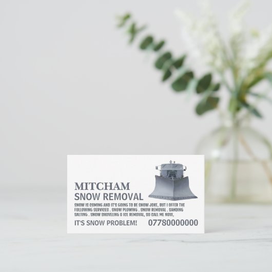 除雪会社広告の 名刺 (スタンド正面)