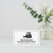 除雪及び除雪サービス白黒 名刺 (スタンド正面)