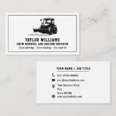 除雪及び除雪サービス白黒 名刺 (正面/裏面)