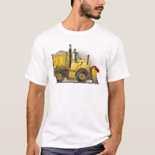 除雪機のトラックはTシャツに人を配置します Tシャツ