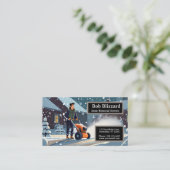 除雪機を押す人 名刺 (スタンド正面)