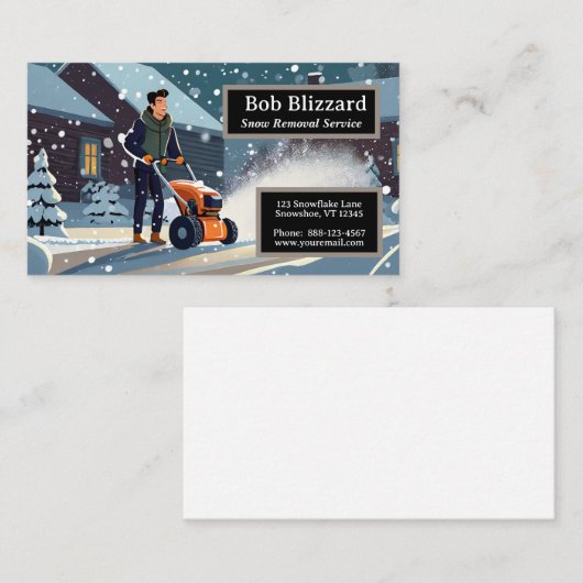 除雪機を押す人 名刺 (正面/裏面)