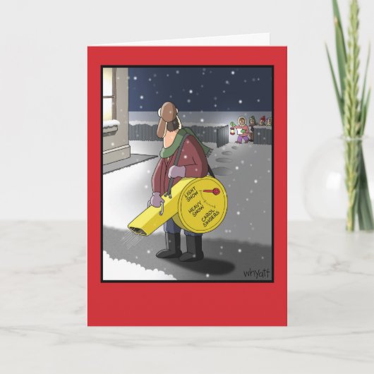 除雪車の設定のクリスマスの冗談カード シーズンカード (正面)