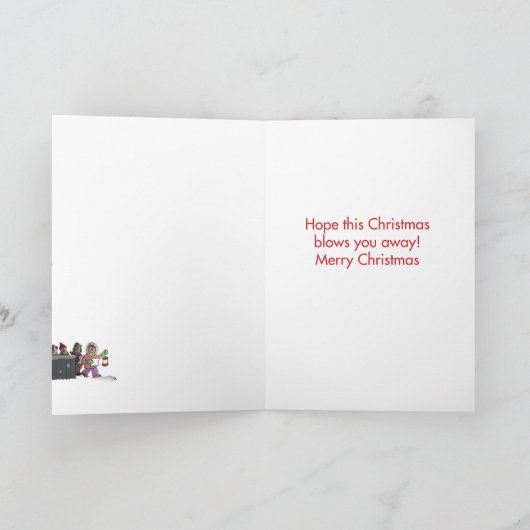 除雪車の設定のクリスマスの冗談カード シーズンカード (内部)