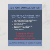 除雪。スノープラウ事業。カスタマイズ可能 チラシ (裏面)