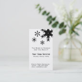 除雪、縦の黒およびほんの少しを耕す雪 名刺 (スタンド正面)