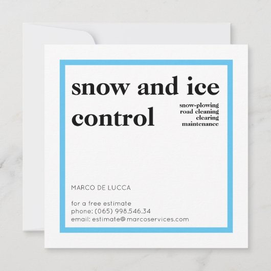 除雪・除雪サービス 招待状 (裏面)