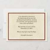 除・売却のお知らせ、ヴィンテージ電話交換機 案内状 (裏面)