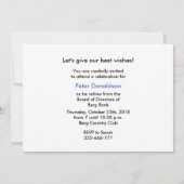 除・売却パーティの招待状のパーソナライズ名、エレメント 招待状 (裏面)