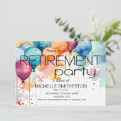 除・売却パーティーおもしろいカラフルバルーン 招待状 (スタンド正面)