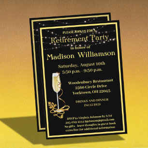 除・売却パーティーエレガント黒金ゴールド 招待状