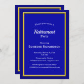 除・売却パーティー金ゴールド枠王室の青 招待状 (正面/裏面)