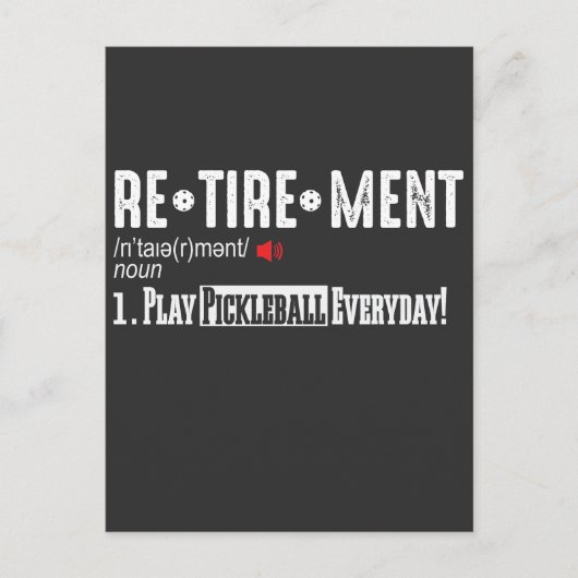 除・売却ピックルボール・プレーヤー定義 ポストカード (正面)