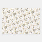 除・売却リンク・ハート・パターンカスタムの ラッピングペーパーシート (正面3)