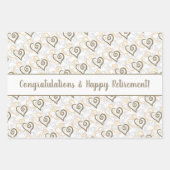 除・売却リンク・ハート・パターンカスタムの ラッピングペーパーシート (正面2)