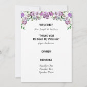 除·売却表プログラム紫フローラ 招待状 (裏面)