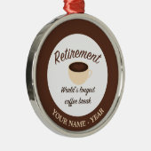 除・売却:世界で最も長いコーヒー休暇 メタルオーナメント (右)