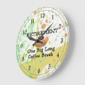 除・売却:大きな長いコーヒー休憩 ラージ壁時計 (傾斜)