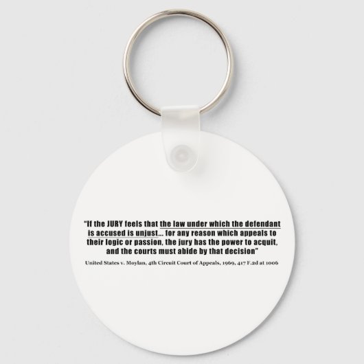陪審員無効統一された州v.モイラン1969 キーホルダー (正面)