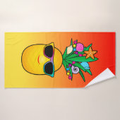 陰が付いている熱帯パイナップル漫画 バスタオル (バスタオル)