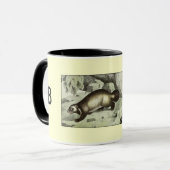 陰で中傷するアナグマ マグカップ (正面左)