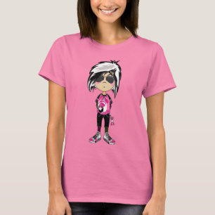 陰のEmoのパンクの女の子 Tシャツ