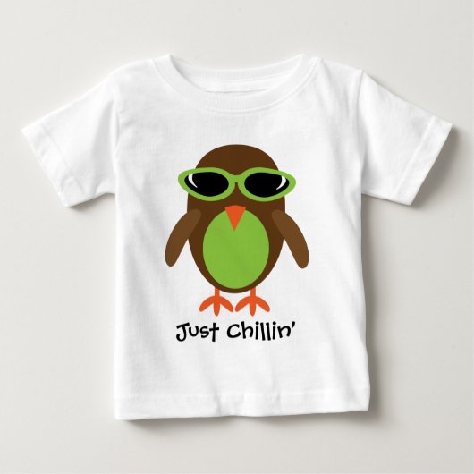 陰を持つちょうどChillinのフクロウ ベビーTシャツ (正面)