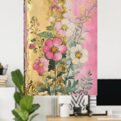 陰影のあるコスモスの花びらが満開 ポスター (ホームオフィス)