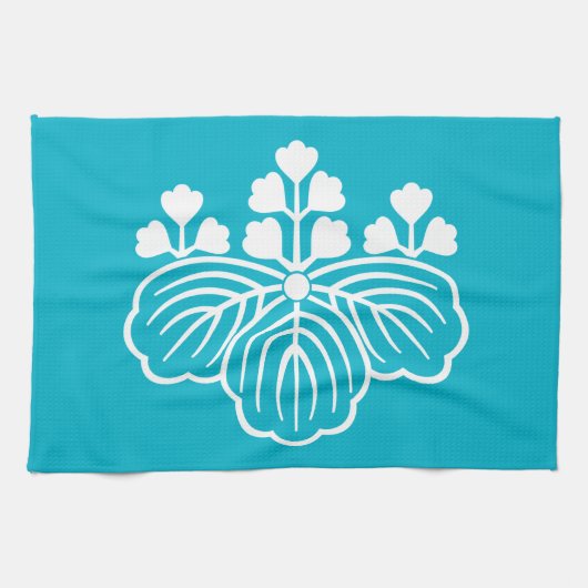 陰影のある桐の花（５と３） キッチンタオル (横)