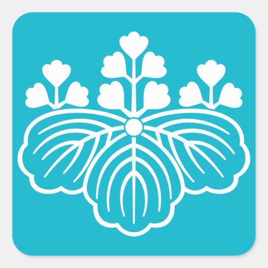 陰影のある桐の花（５と３） スクエアシール (正面)