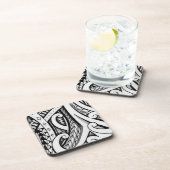 陰影の元のマオリの種族の入れ墨のデザイン コースター (右側)