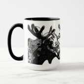 陰影を付けられたアメリカヘラジカ マグカップ (左)